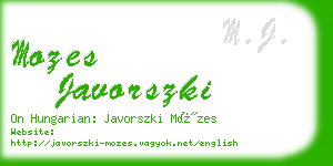 mozes javorszki business card